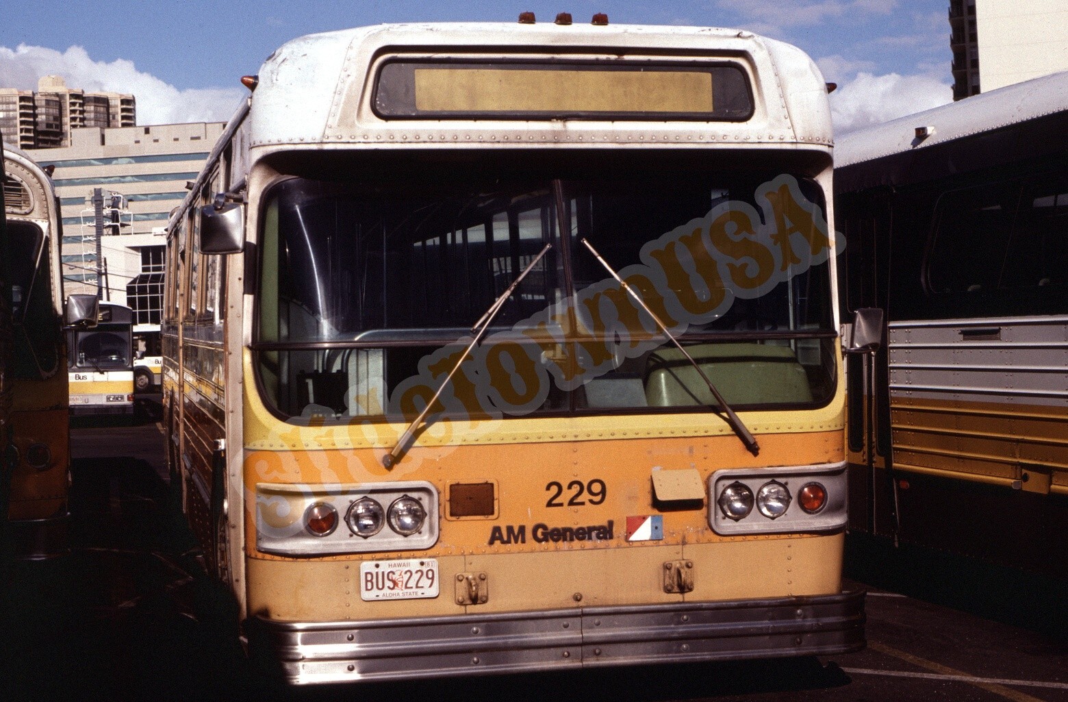 Vtg 1989 Bus Slide 229 AM General Hawaii Y1R006