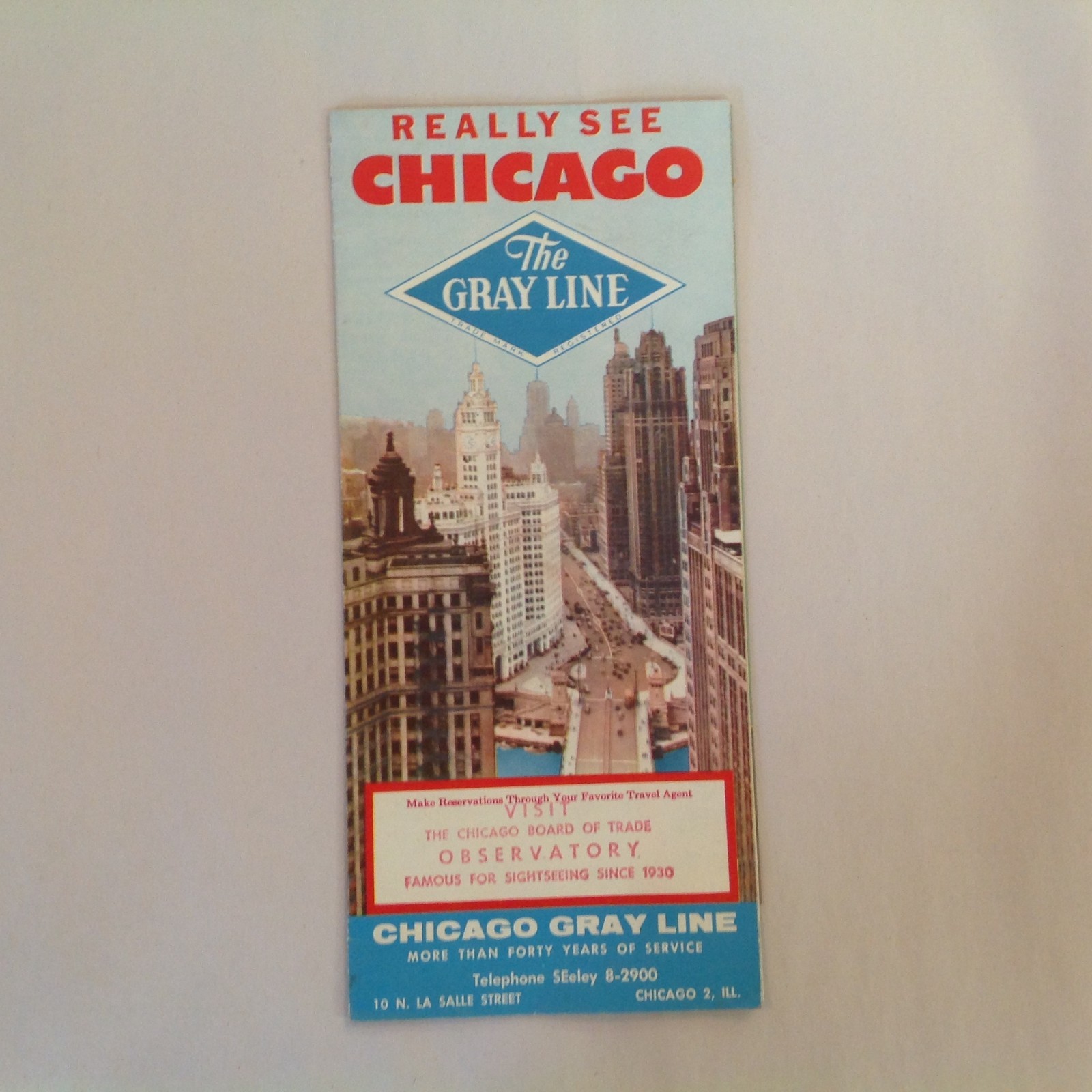 Vtg 1955 The Gray Line Really See Chicago Sightseeing Tours Brochure Schedule