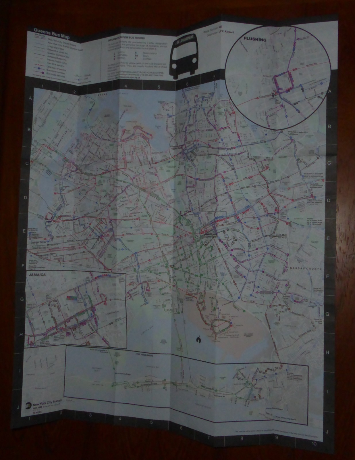Vintage 1996 New York City Transit Queens Bus Map