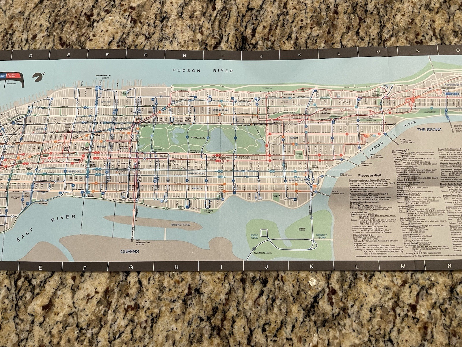 VINTAGE 1982 MANHATTAN BUS MAP M4 NYC