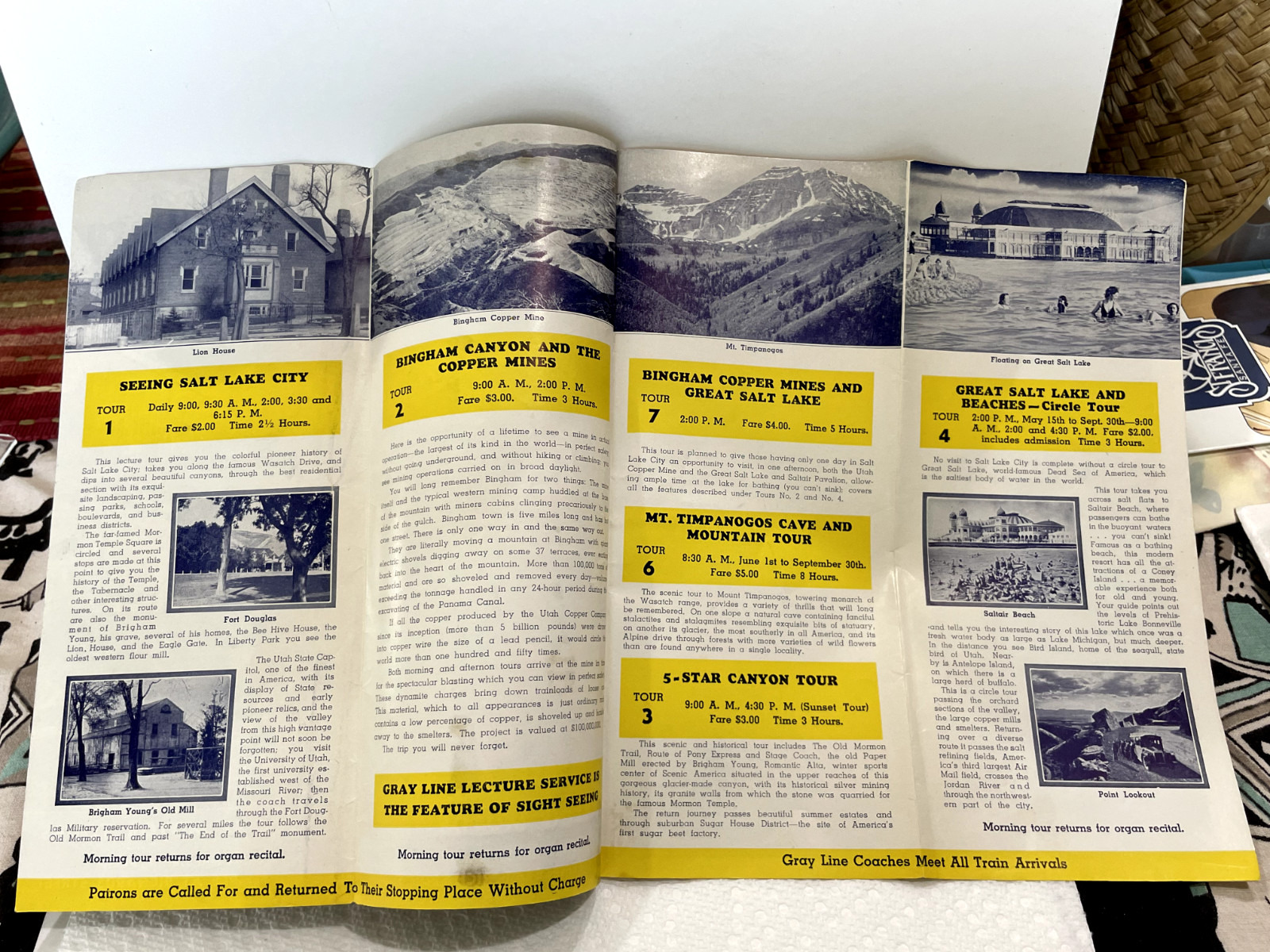 VTG Gray Line Bus Tours Brochure Seeing Salt Lake City Utah