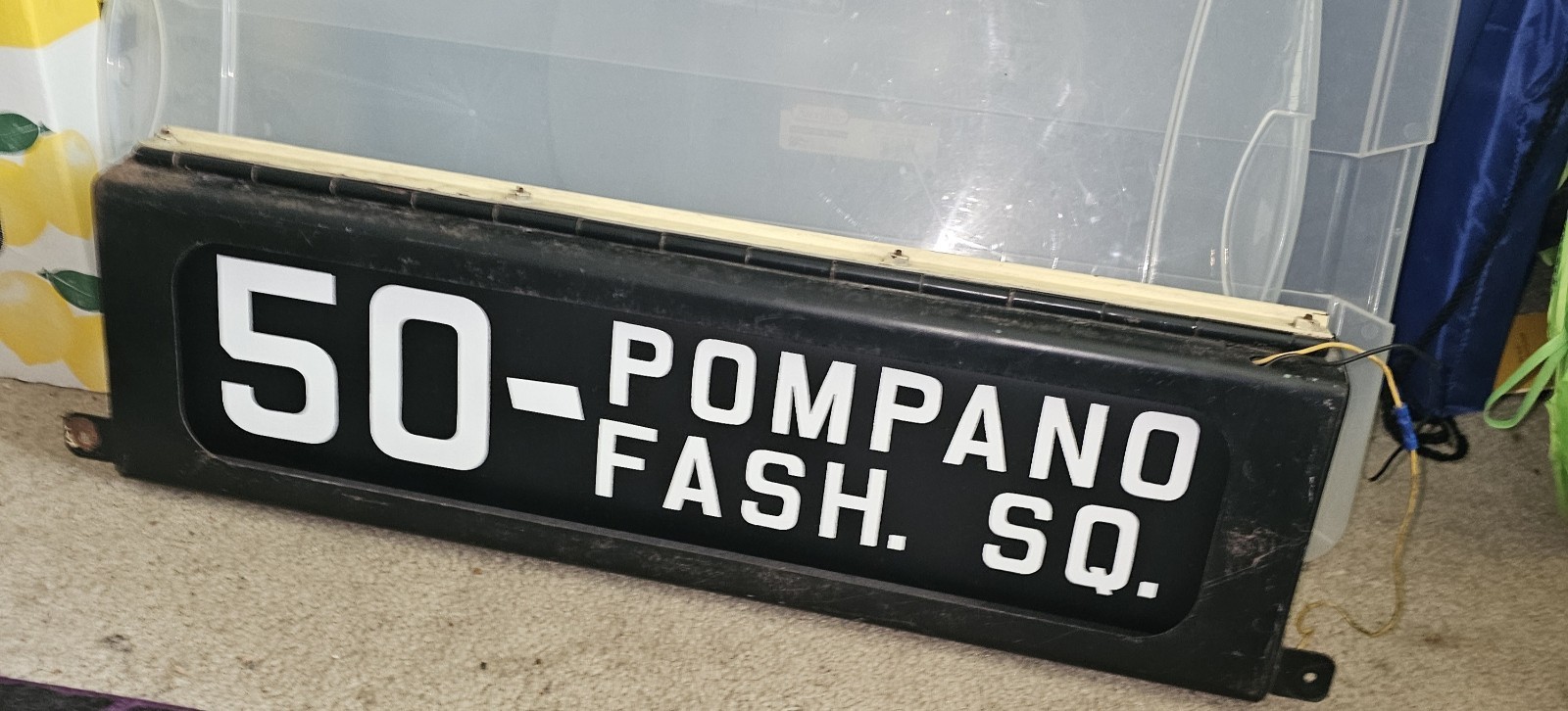 Vintage Roll Sign. Complete! Broward County Transit BCT Florida. Destination