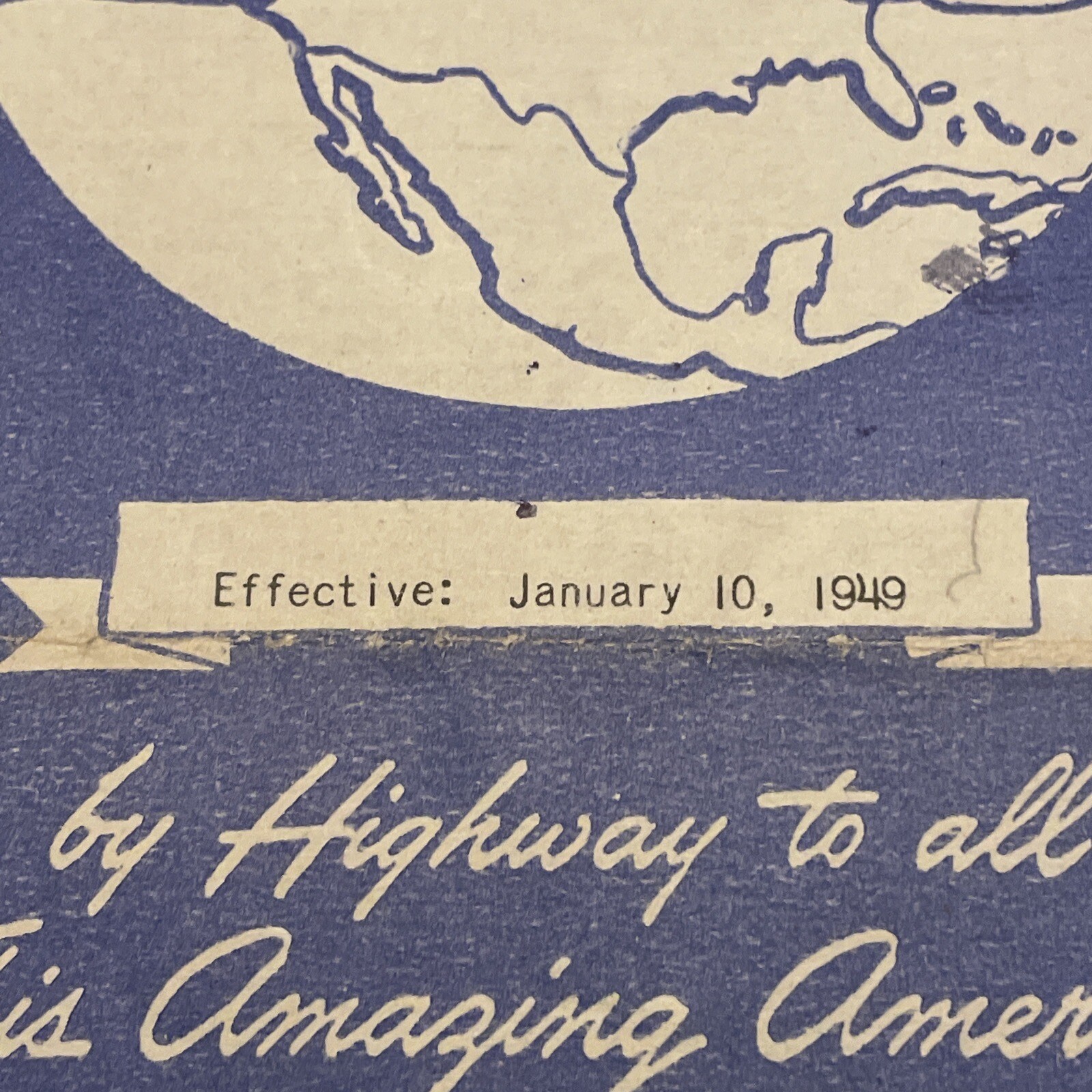 Vtg 1949 BOOKLET GREYHOUND BUS ATLANTIC LINES TIME TABLE Emphera