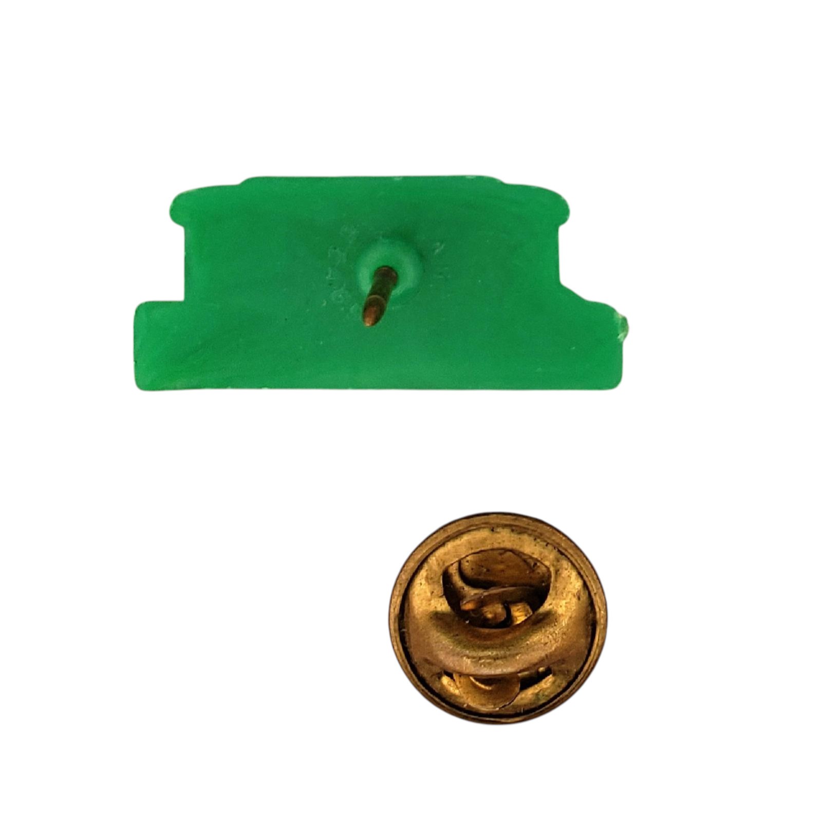 Vintage Beachcomber Line Trolley Car Lapel Pin Green Plastic Transit Pin