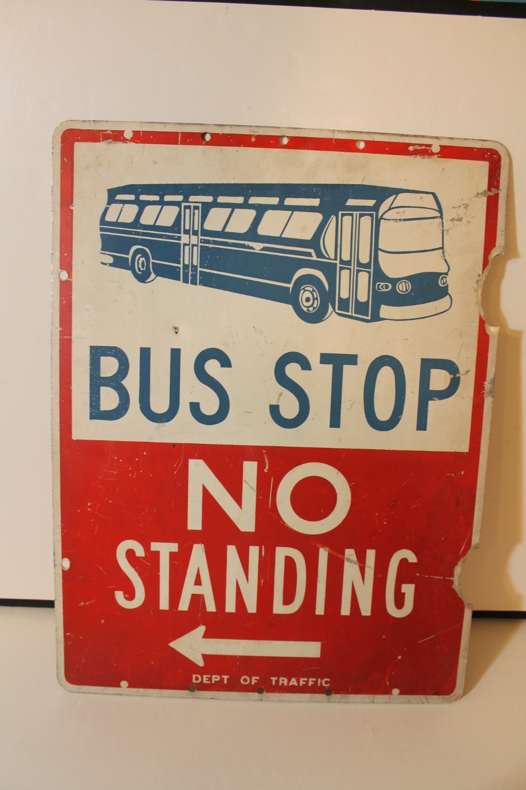 Vintage 1960s NYC Metal MTA BUS STOP Sign