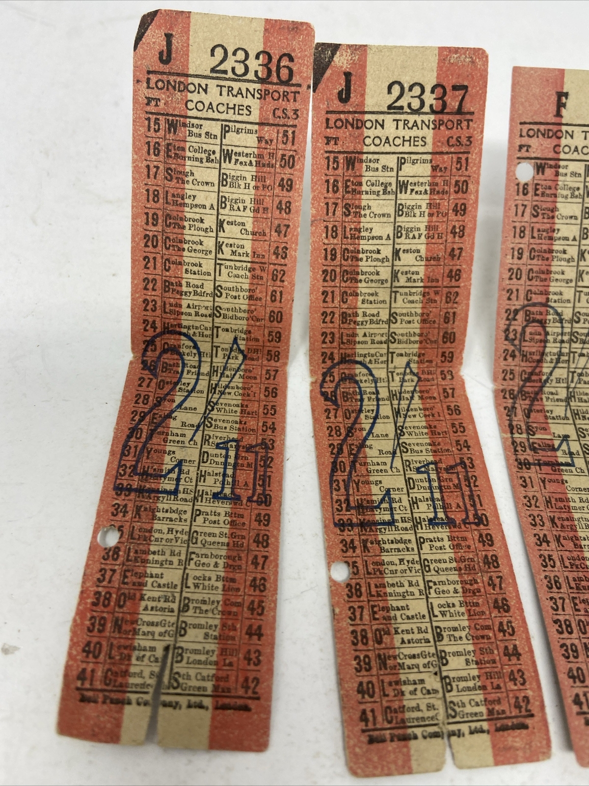 Vintage Lot of London Transport Tickets Bus Coaches England Britain Ephemera