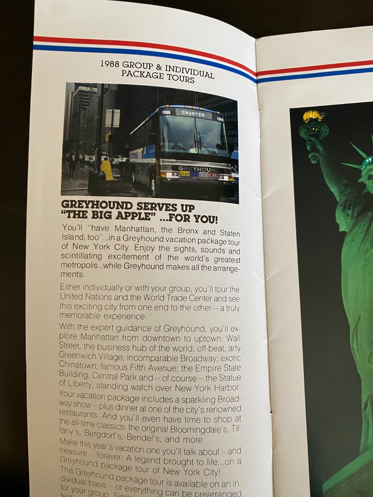 Vintage 1988 New York City Tour ~ Explore America Series Greyhound Brochure