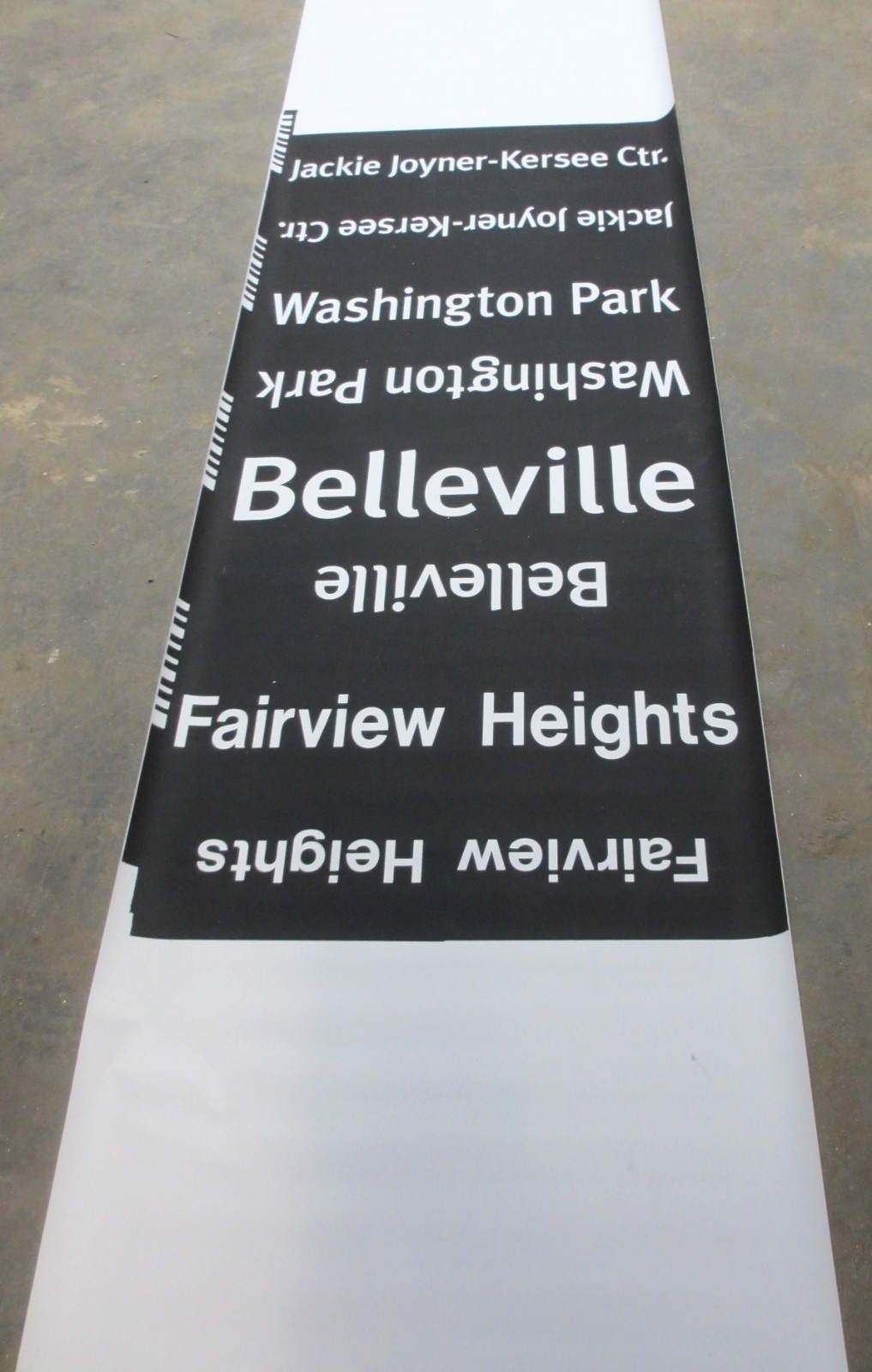 Vintage St. Louis Bi-State Transit Bus Side Roll Sign Washington Park Belleville