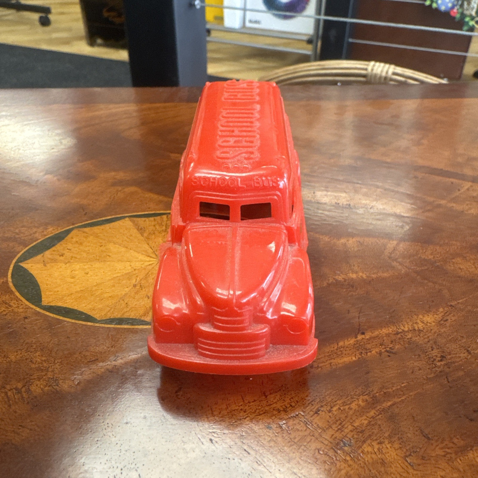 A Renewal Product School Bus No. 123 Made in USA Red.