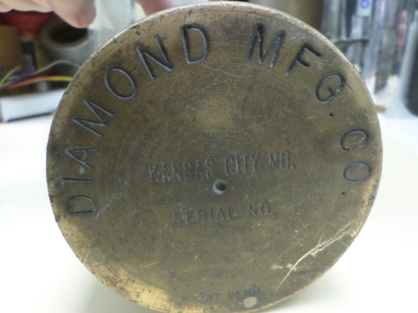 Vintage Diamond Mfg Brass Fare Box Money Vault Cylindrical 9″ X 4-3/4″ #85