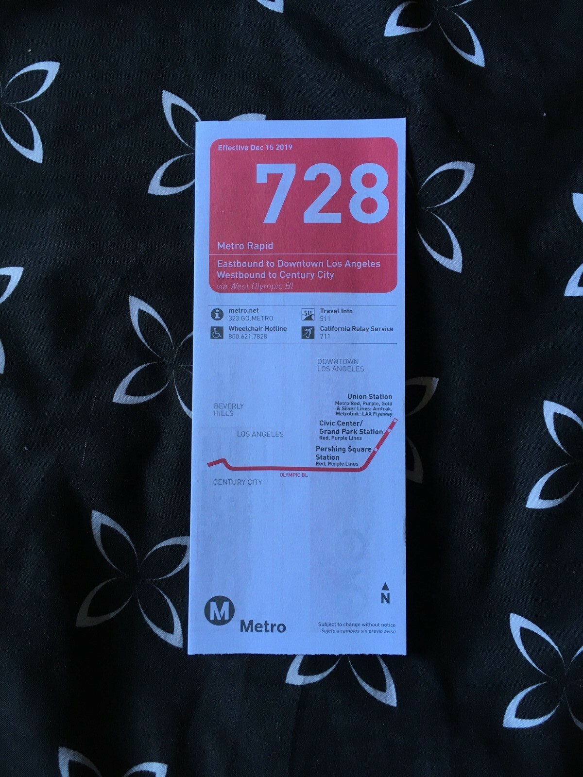Metro Los Angeles (LACMTA) Rapid Line 728 [Effective December 15, 2019]