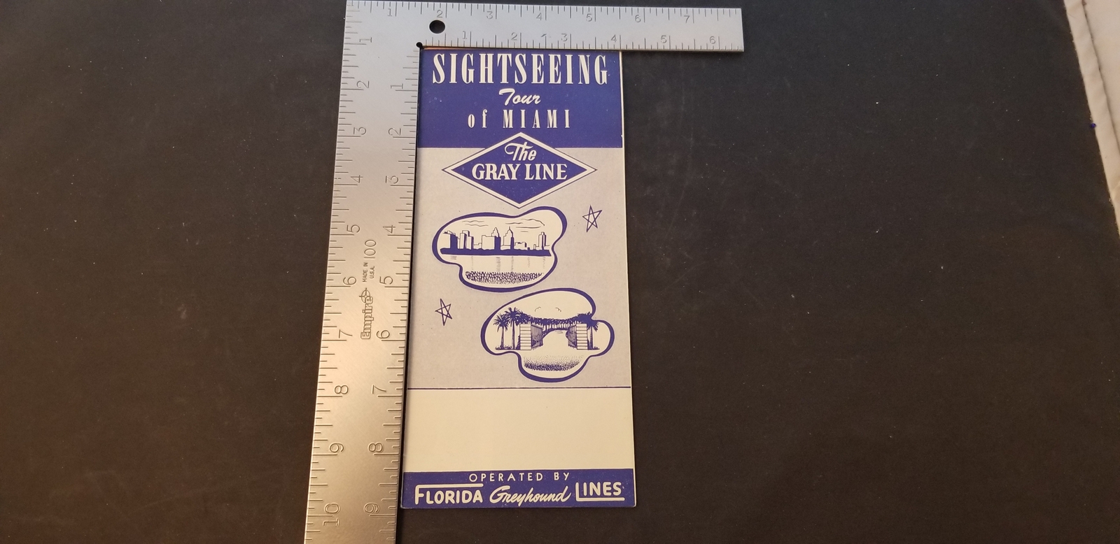 1940s Sightseeing Tours Of Miami The Gray Line Bus Brochure Fold Out W/ Prices