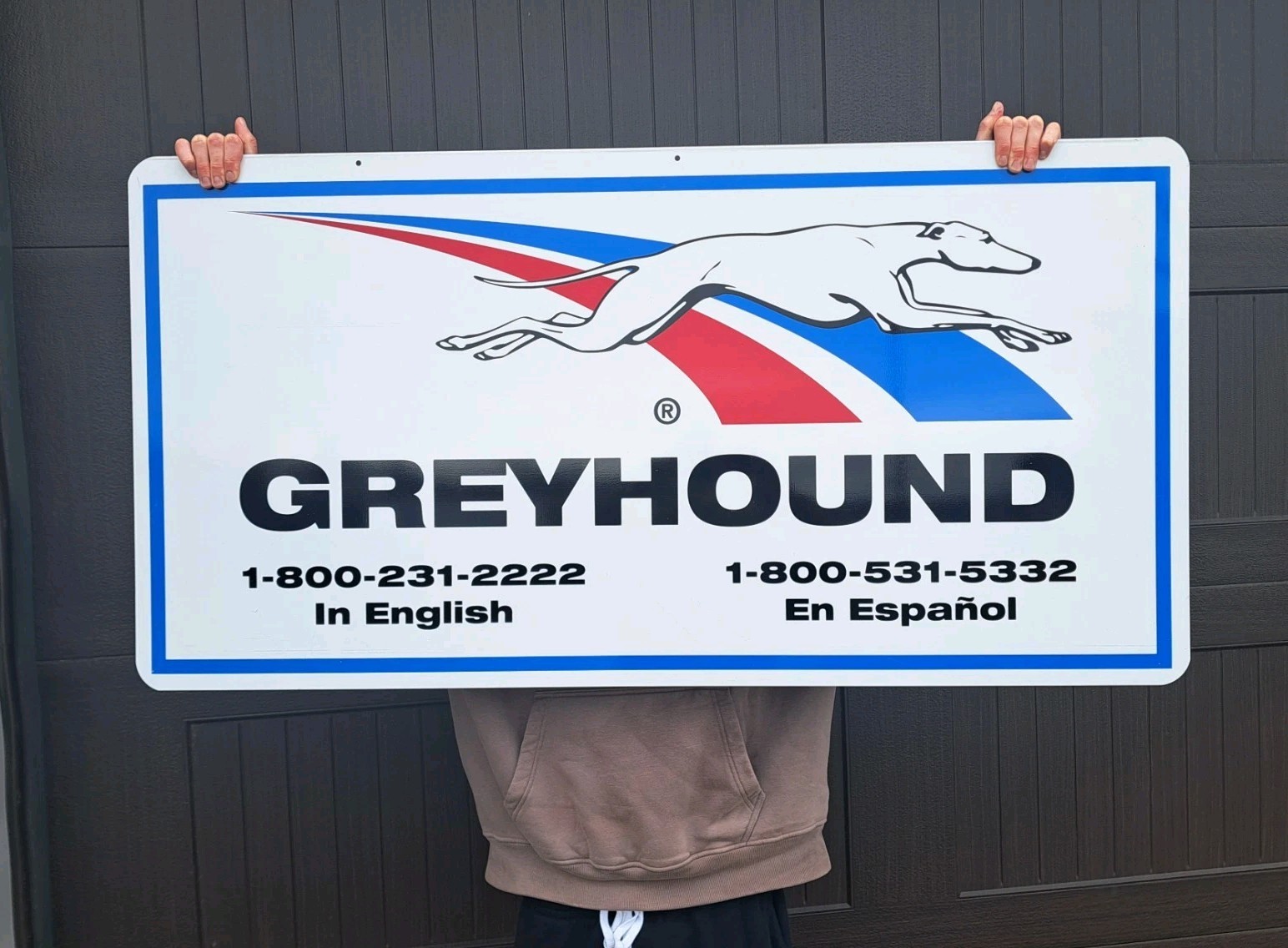 Greyhound Bus Lines Metal Sign 4 x 2′ Vintage Advertising NICE c1990s REAL