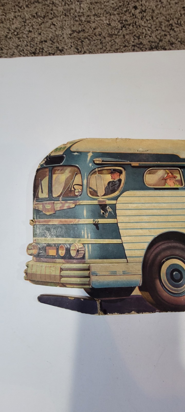 Vintage Greyhound Lines Bus Advertisement CARDBOARD STAND-UP