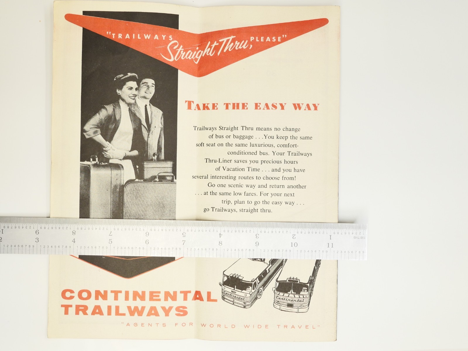 Continental Trailways Condensed Bus Timetables Feb.20, 1956