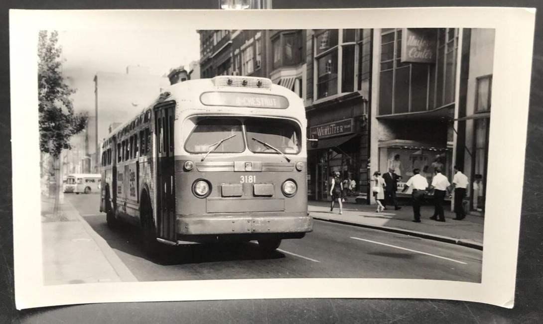 Southeastern Pennsylvania Bus SEPTA #3181 Chestnut B&W Photograph Philadelphia