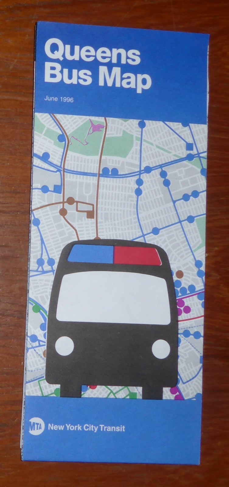 Vintage 1996 New York City Transit Queens Bus Map