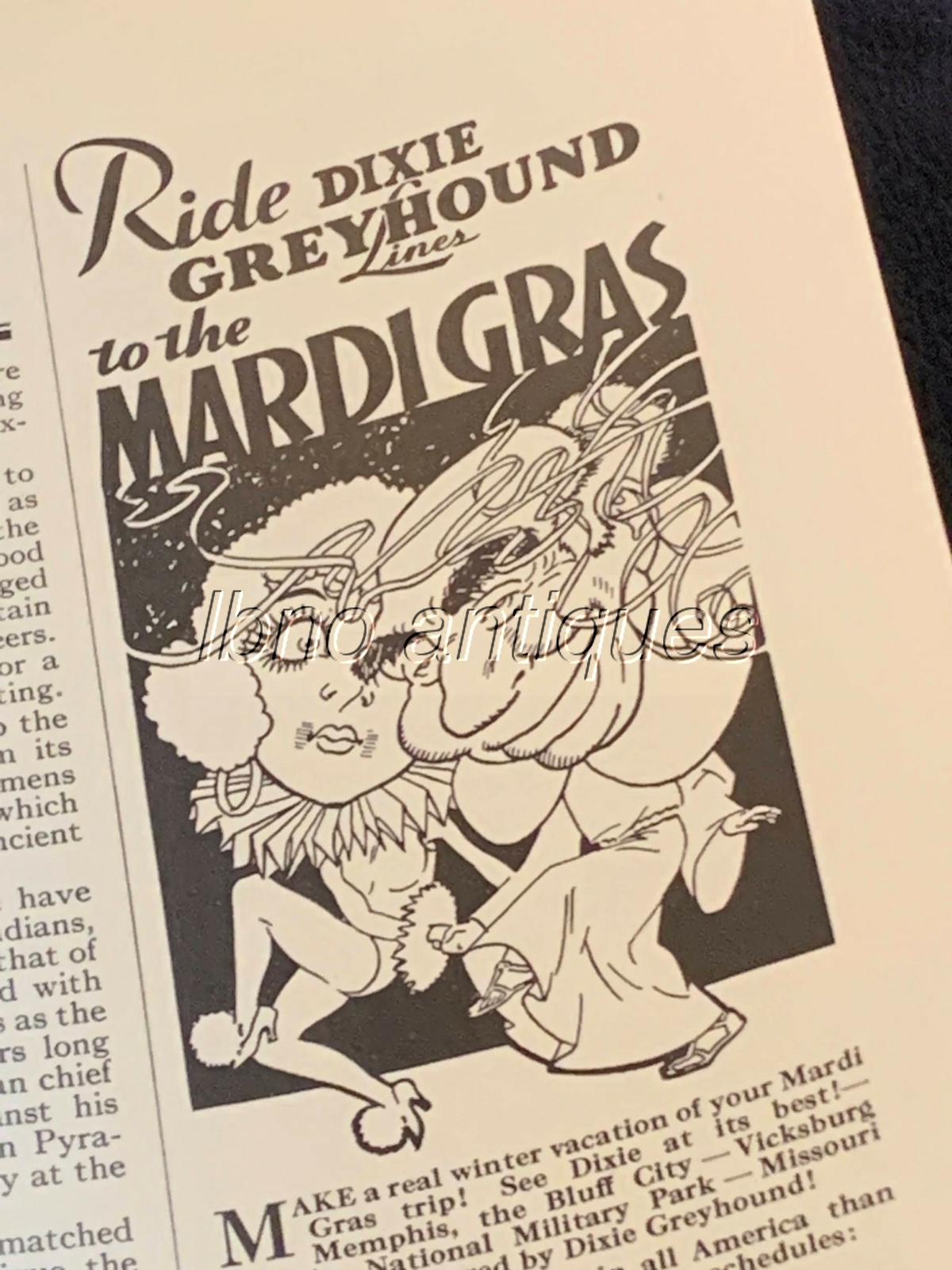 VINTAGE 1933 THE HIGHWAY TRAVELER – GREYHOUND LINES MAGAZINE. MARDI GRAS NUMBER