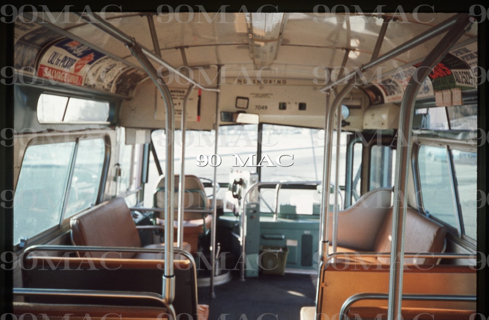 SCRTD-RTD. FLXIBLE #7049. SBC (CA). 2 Original Slides. 1972. New Bus Interior!