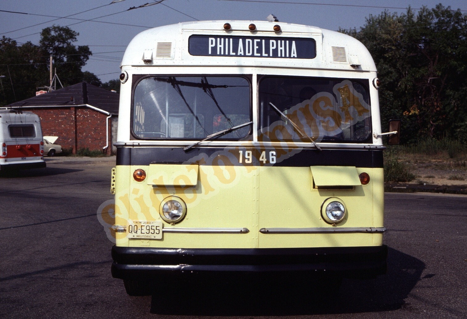 Vtg 1983 Bus Slide 1946 Philadelphia Historic New Jersey Plate Y1R139