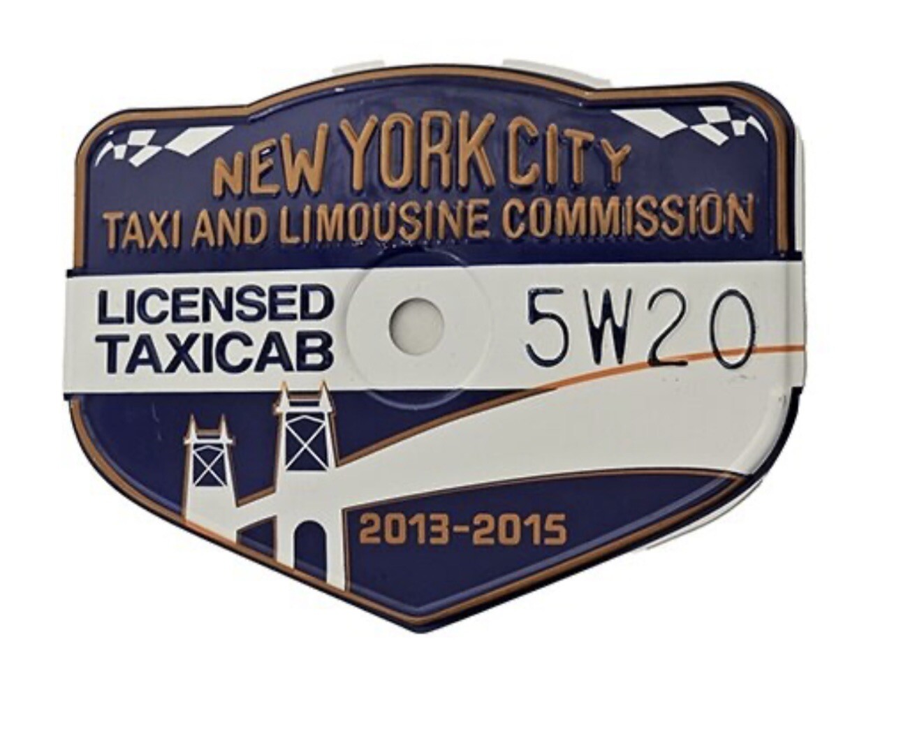 VINTAGE OBSOLETE NEW YORK CITY NYC TAXI MEDALLION (2013-2015)