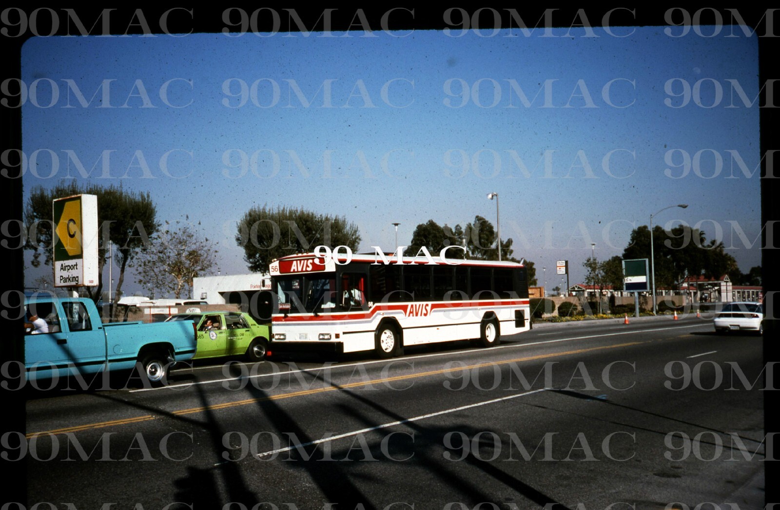 AVIS CAR RENTAL. GILLIG BUS #56. Original Slide 1994.