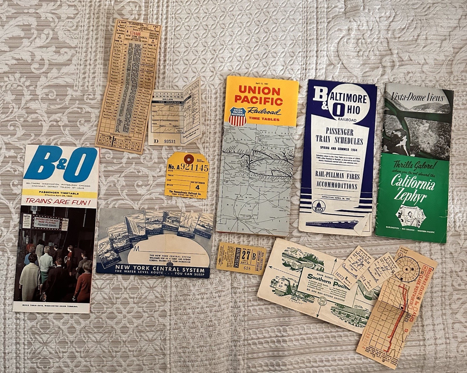 Union Pacific B&O New York Baseball Stub Lewisohn Train Travel Junk Journal Lot