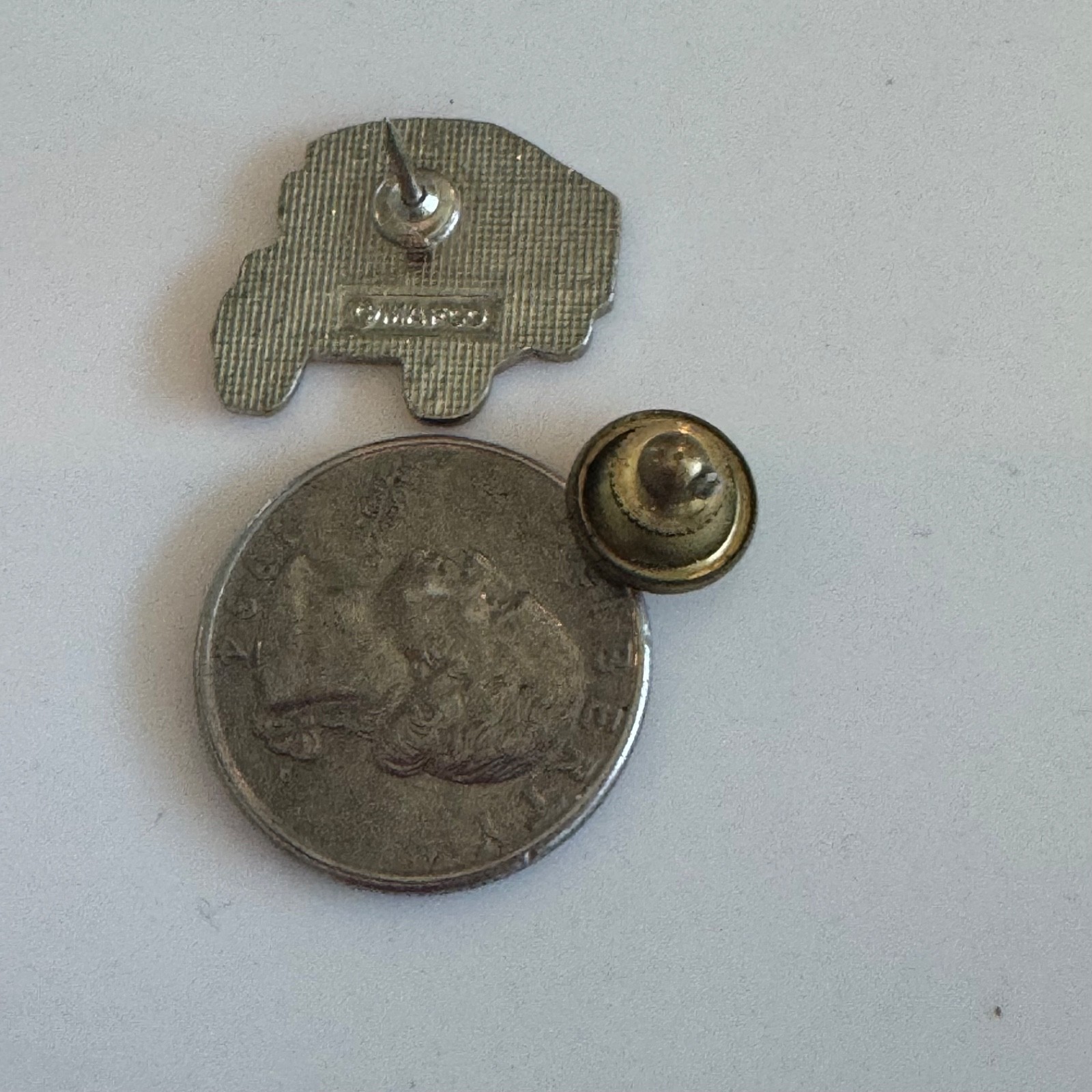 Vintage School Bus Enamel Lapel Pin Tie Tack Yellow Black Transport Education