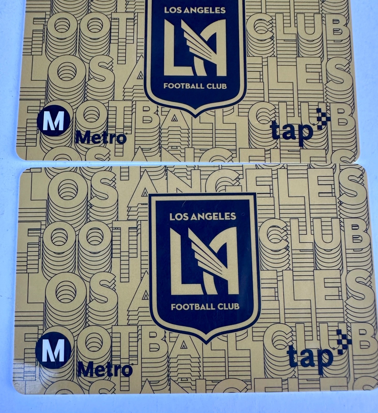 Metro TAP LAFC Card Subway Transit NOT Loadable Football Club gold and black