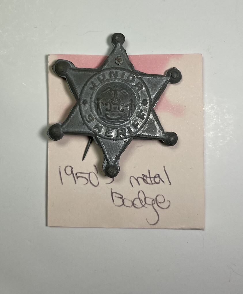 Sheriff Badge 1950’s Metal Toy Junior Sheriff Badge