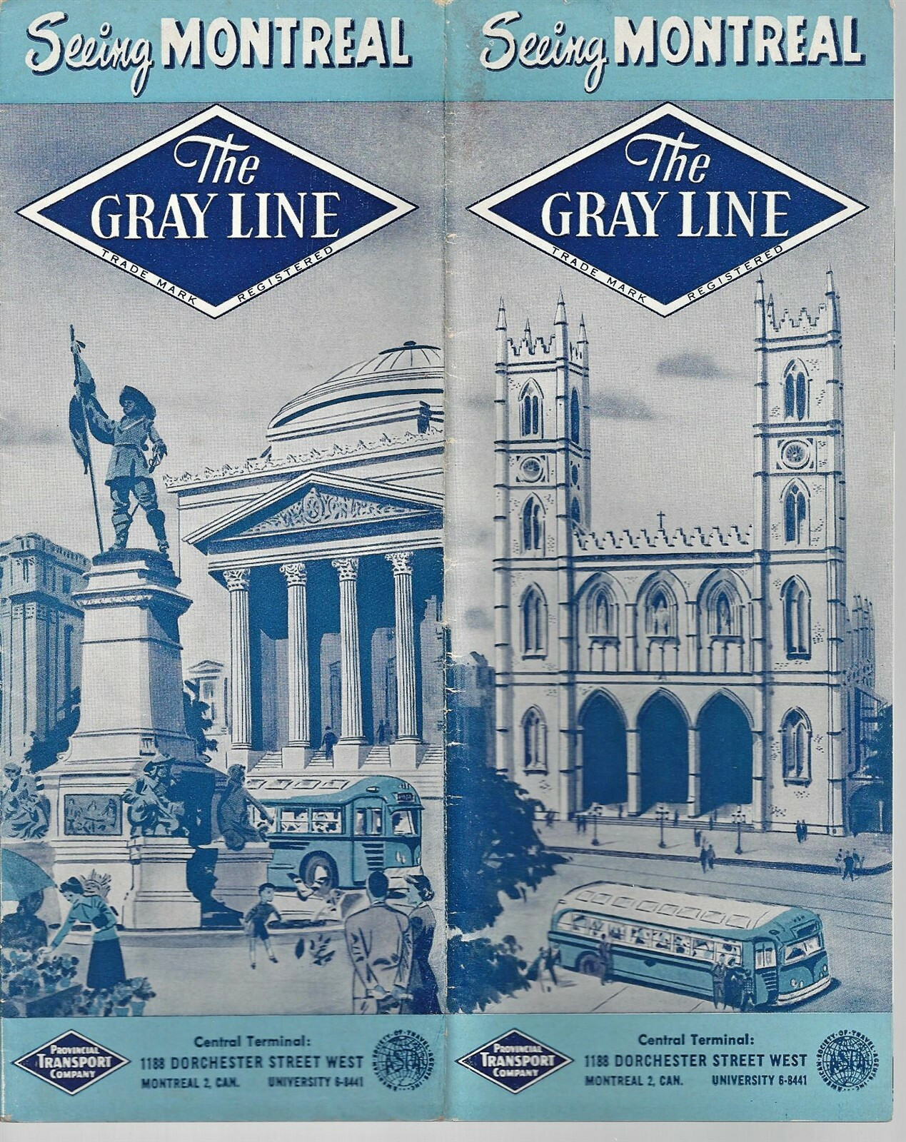 1955 The Gray Line Seeing Montreal, and more of Canada Travel Brochure