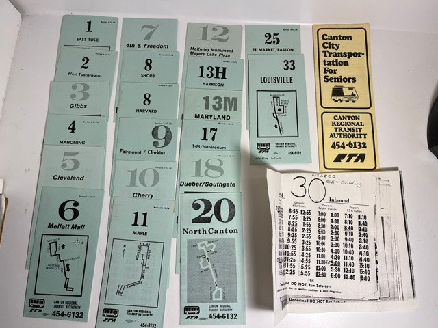 Canton, Ohio RTA Bus Schedules 1978
