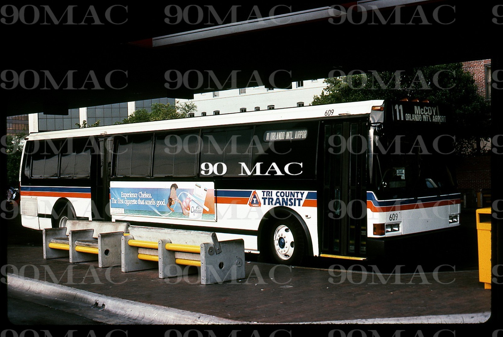 TRI COUNTY TRANSIT. GRUMMAN 870 #609. Orlando (FL). Original Slide 1989.