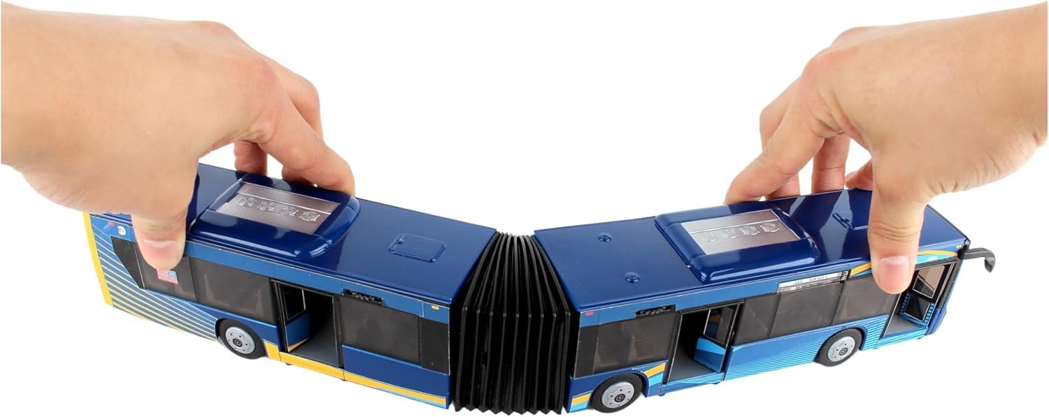 MTA Licensed 16” Blue & Brown Articulated Bus Toy – Perfect for Collectors
