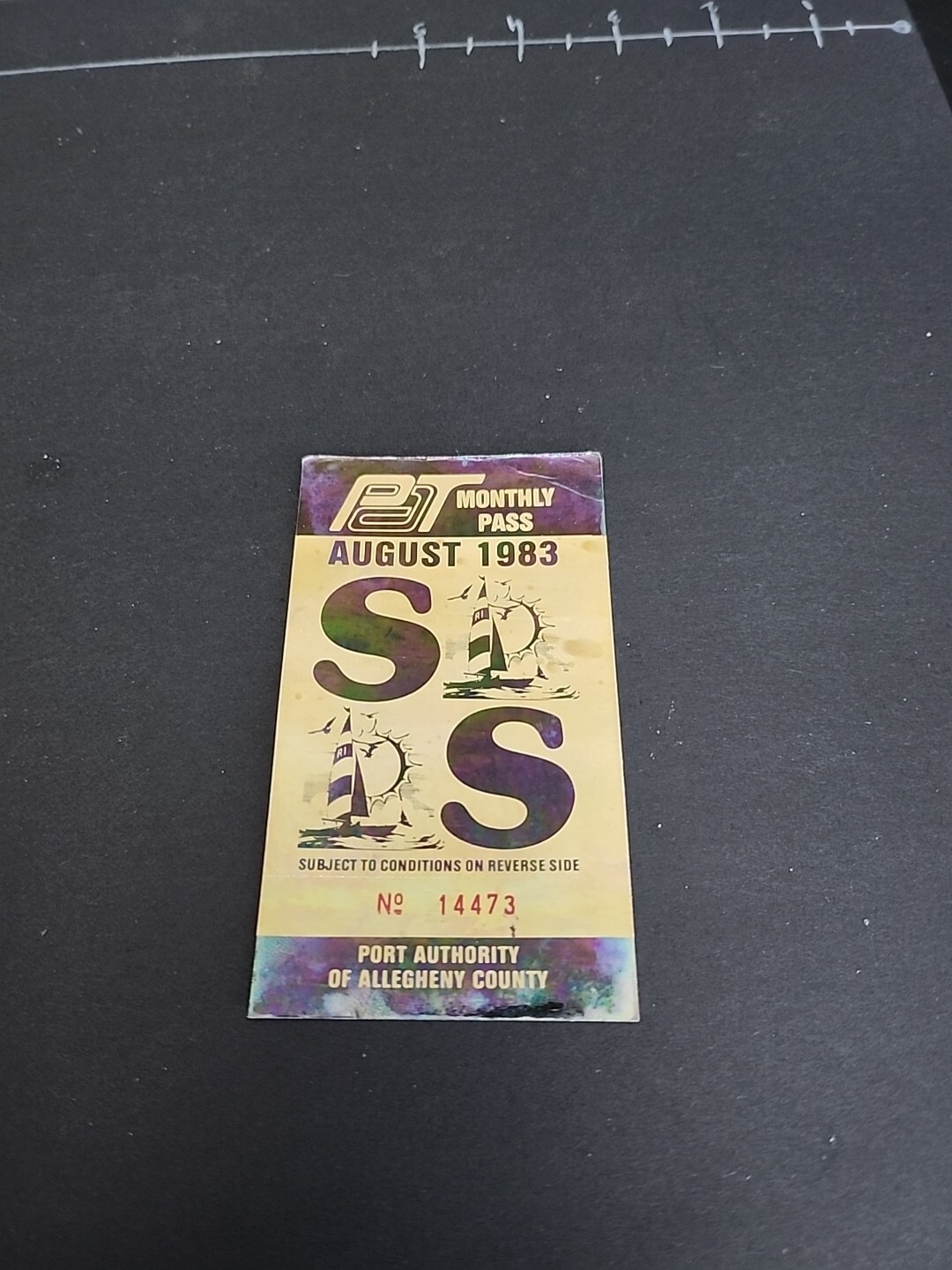 Vtg PAT Bus / Streetcar Monthly Pass Port Authority Allegheny County Rare 1983