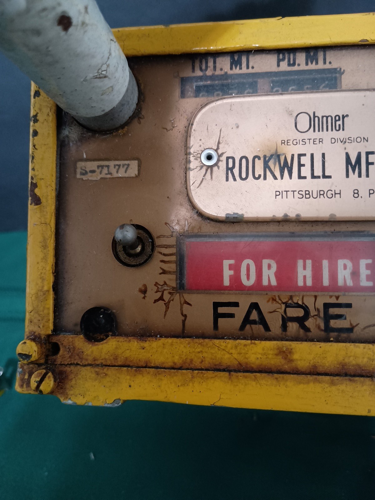 Vintage Taxi Rockwell Yellow Taxi Meter Original