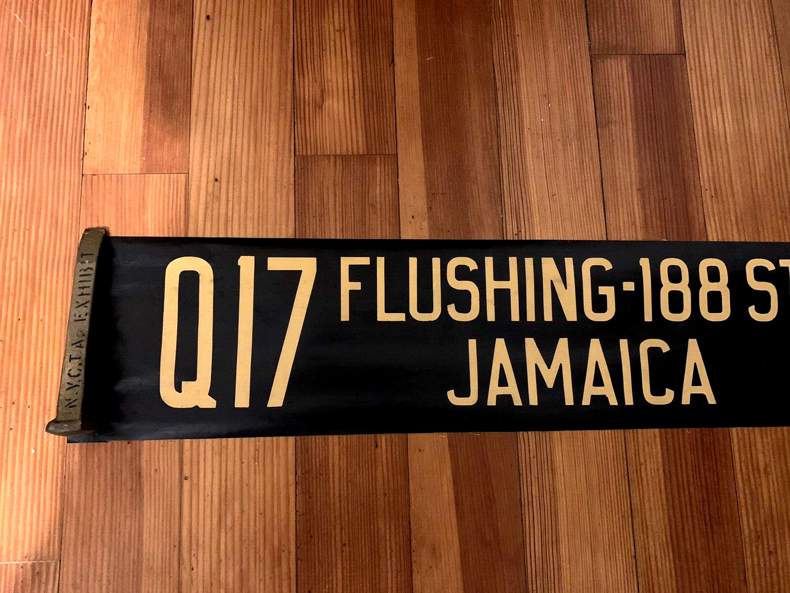 NY NYC 1957 OLD GM BUS ROLL SIGN Q17 LINE QUEENS FLUSHING JAMAICA 188TH STREET