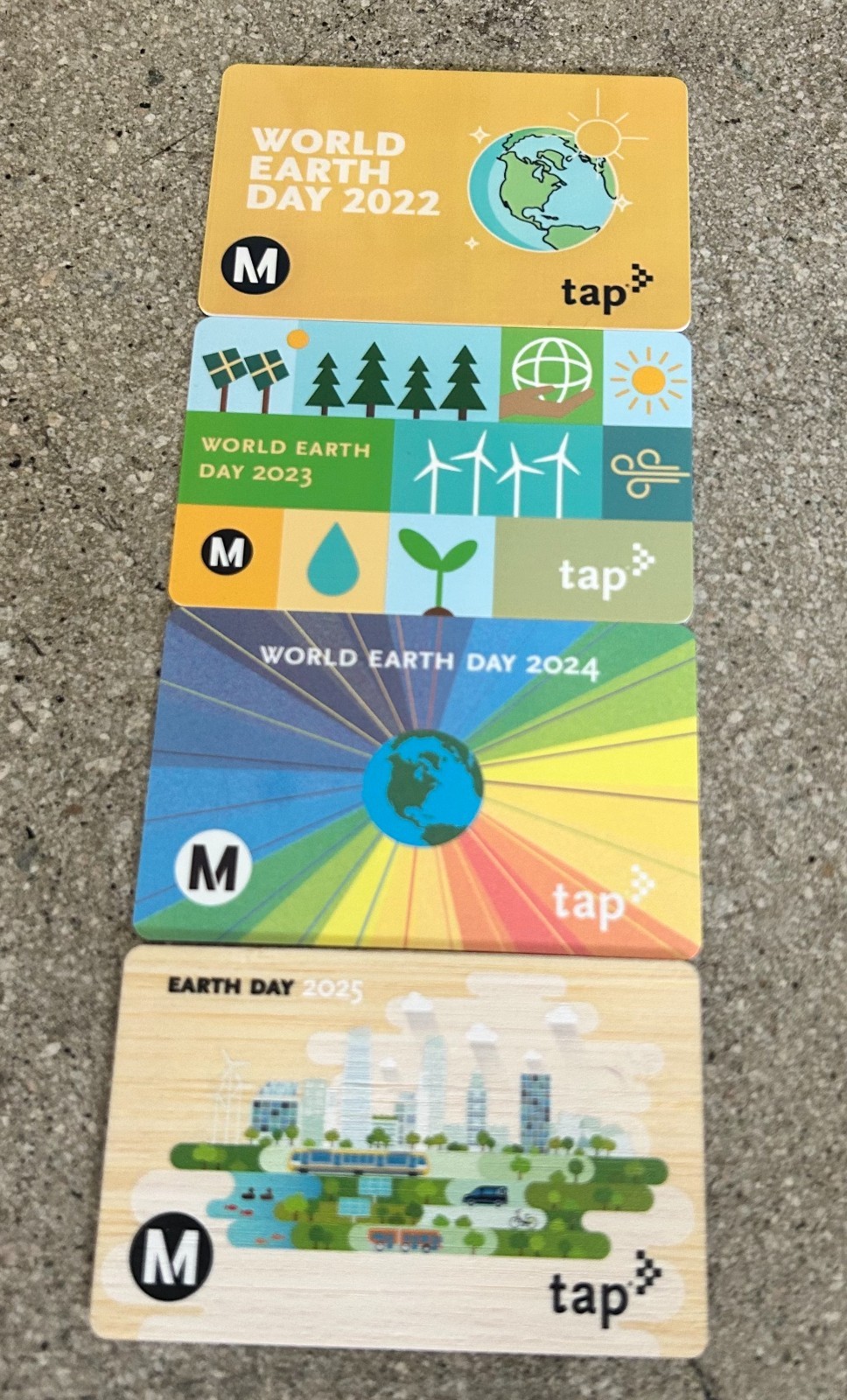 LA Metro Earth Day TAP Cards Collection Set of 4 Including 1 Bamboo