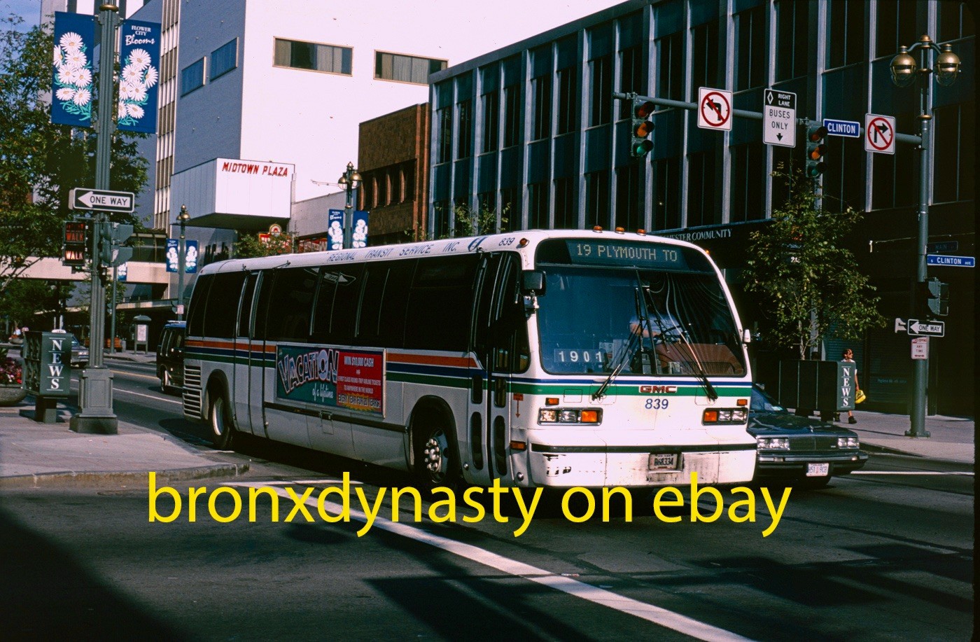 Rochester NY RTA RTS 839 Original Kodachrome Bus Slide 1996