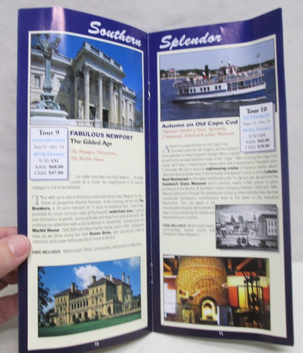 Sightseeing 2010 2011 Gray Line Boston & Cape Cod Bus Transportation Booklet