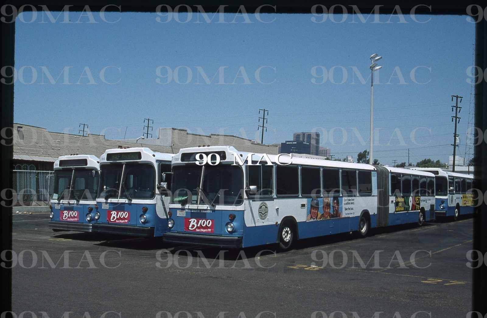SDMTS. M.A.N. ARTICULATED BUS #1007. San Diego (CA). Original Slide 1993.
