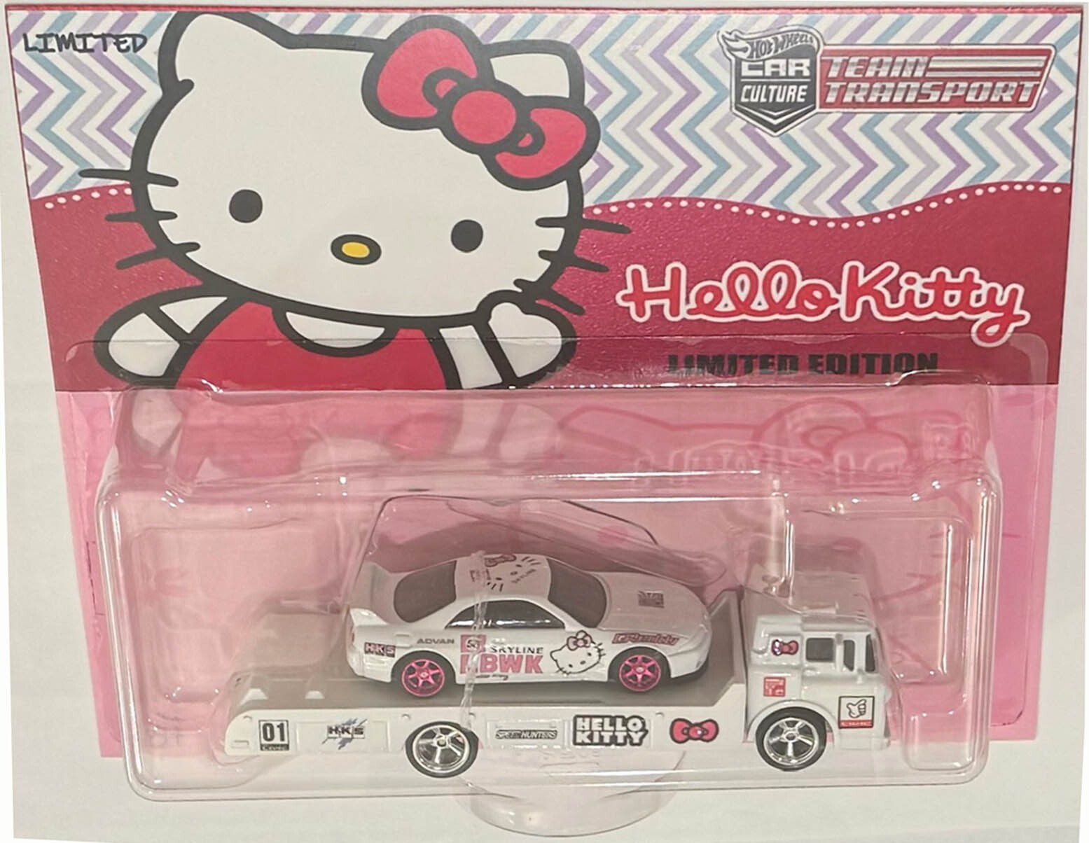 NISSAN SKYLINE R33 Custom Hot Wheels Team Transport Hello Kitty LBWK Series w/RR