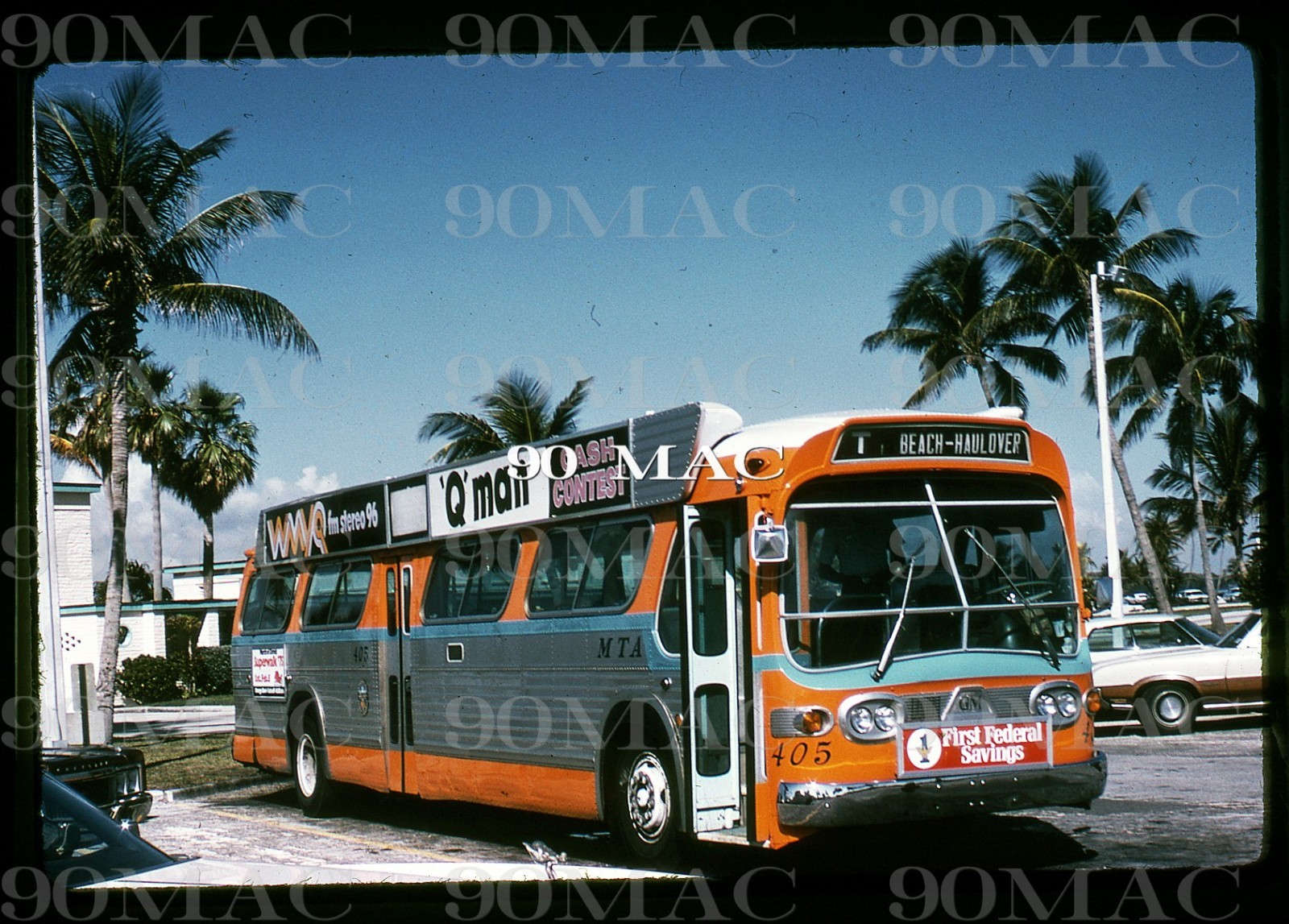 MIAMI-DADE TRANSIT. GM COACH BUS #405. Miami (FL). Original Slide 1975.