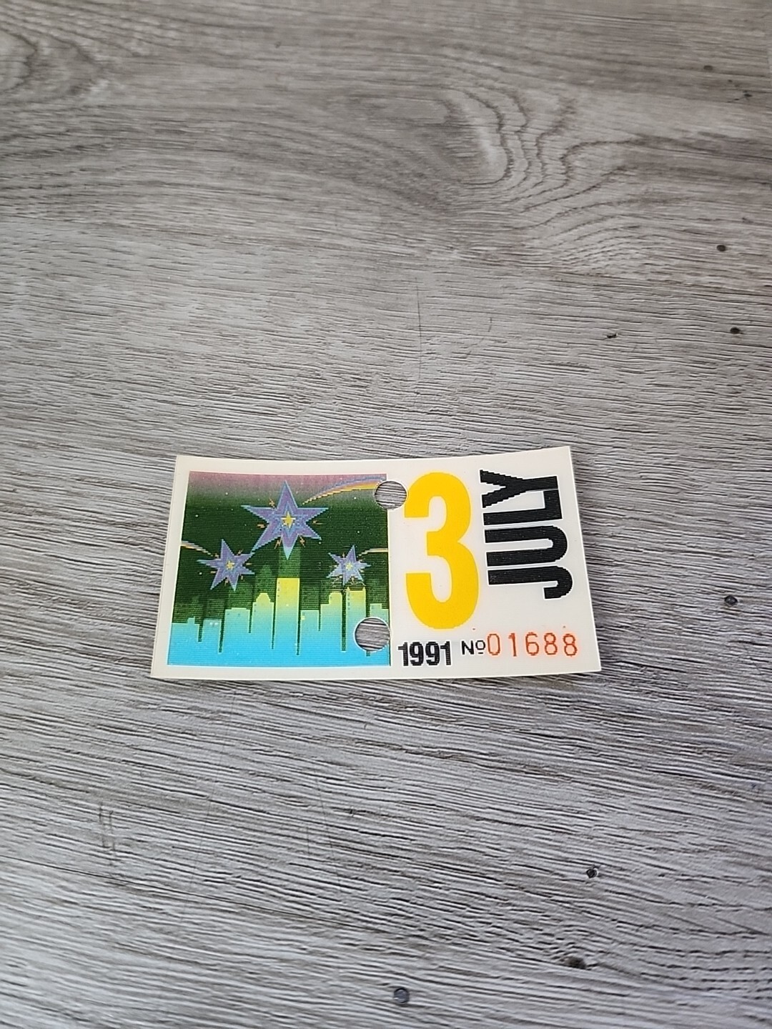 Vintage Hologram PAT Transit Bus Pass Pittsburgh Fireworks Over City 1991