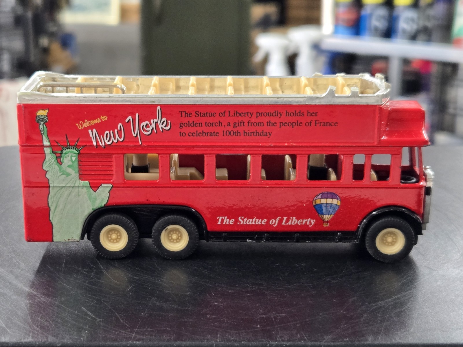 Vintage New York Statue of Liberty Double Decker Toy Bus Model SS5855 China
