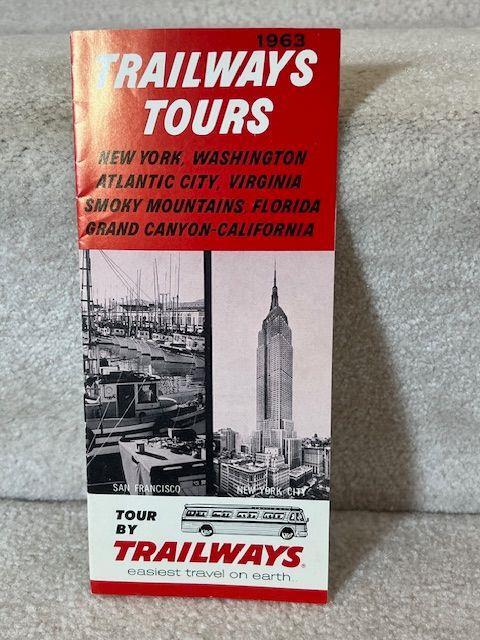 1963 Trailways Bus Tours USA Travel Brochure