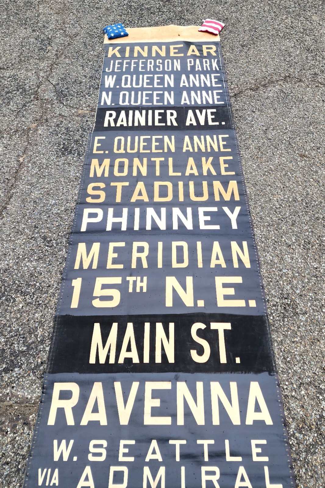 METRO TRANSIT KING COUNTY METRO STS BUS ROLL SIGN KINNEAR SEATTLE WASHINGTON