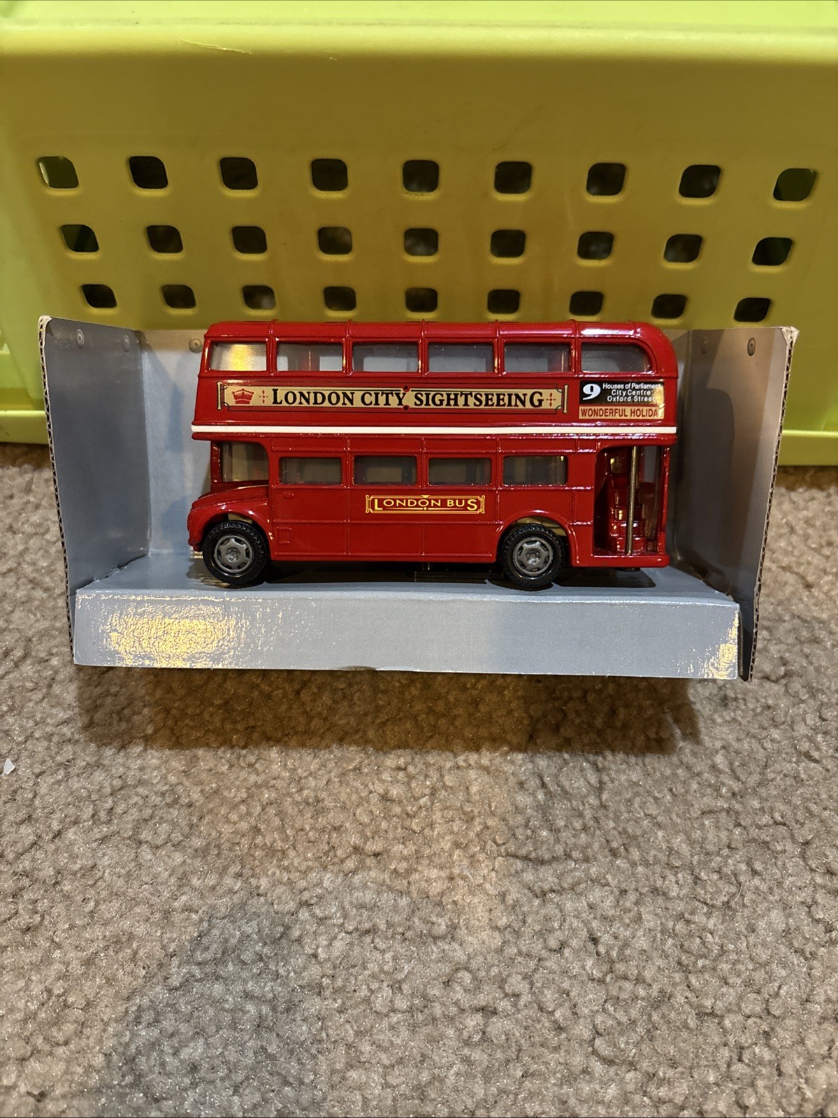 NIB Vintage Red London City Sightseeing Dbl Decker Bus 9 Parliament City Center