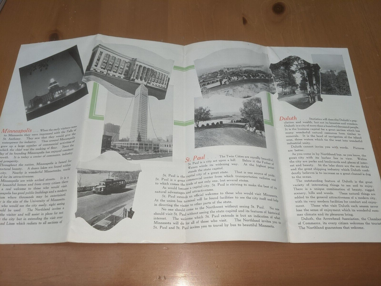 NORTHLAND BUS LINES – MINNESOTA’S FAMOUS PLAYGROUNDS – 1920’S BROCHURE