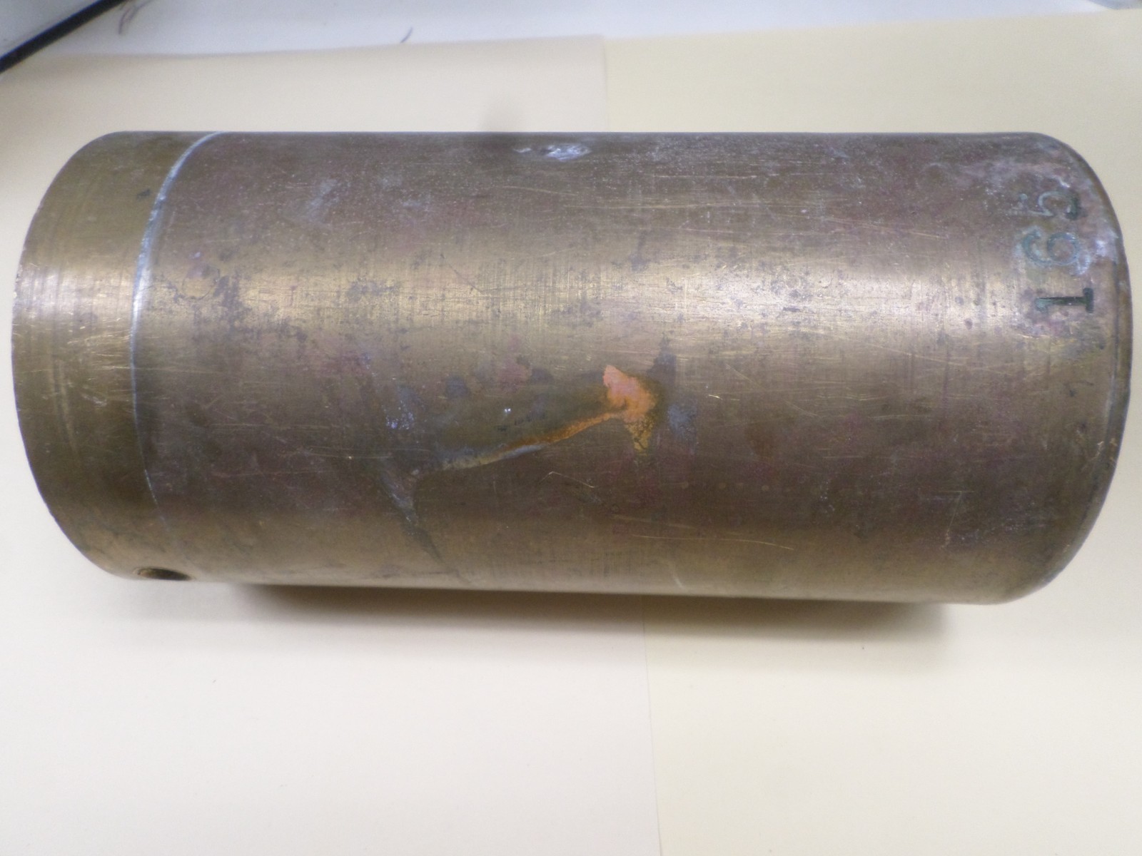 Vintage Diamond Mfg Brass Fare Box Money Vault Cylindrical 9″ X 4-3/4″ #165